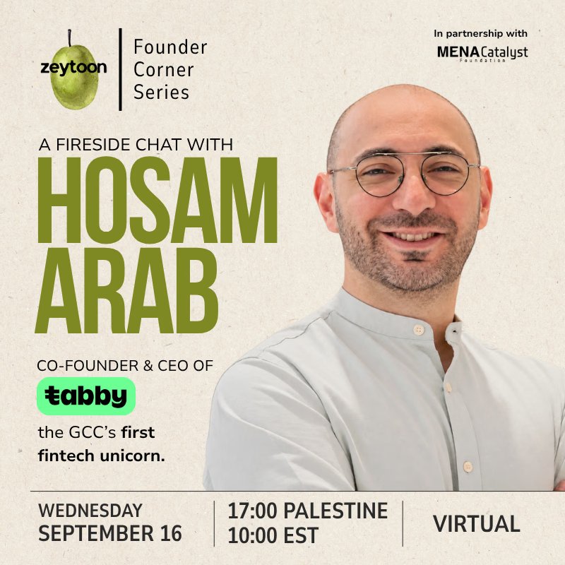 Event flyer: Fireside Chat with Hosam Arab