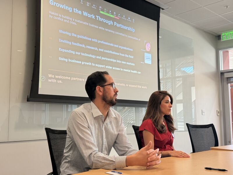 Hakini founders presenting at Stanford