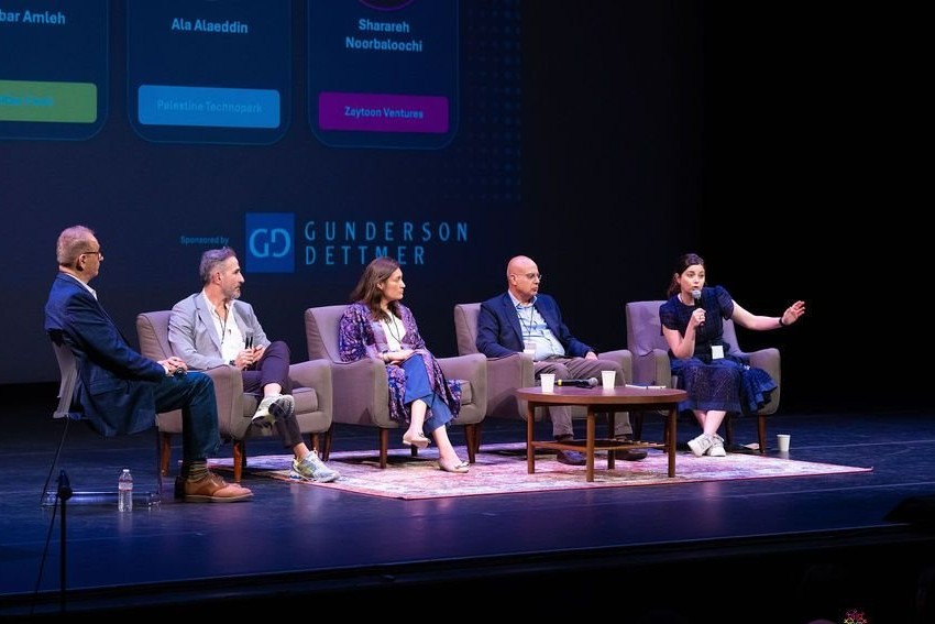 Sharareh Noorbaloochi speaking on a panel at the TechWadi Annual Forum